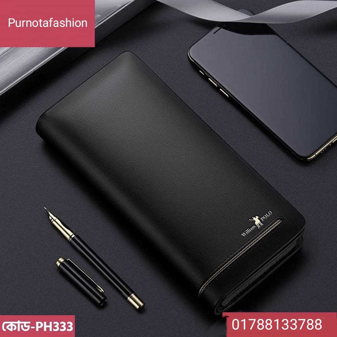 PH333-Black-,FAFGO,ORIGIN,Luxury,RFID,long,Genuine,Leather,Card,Holder