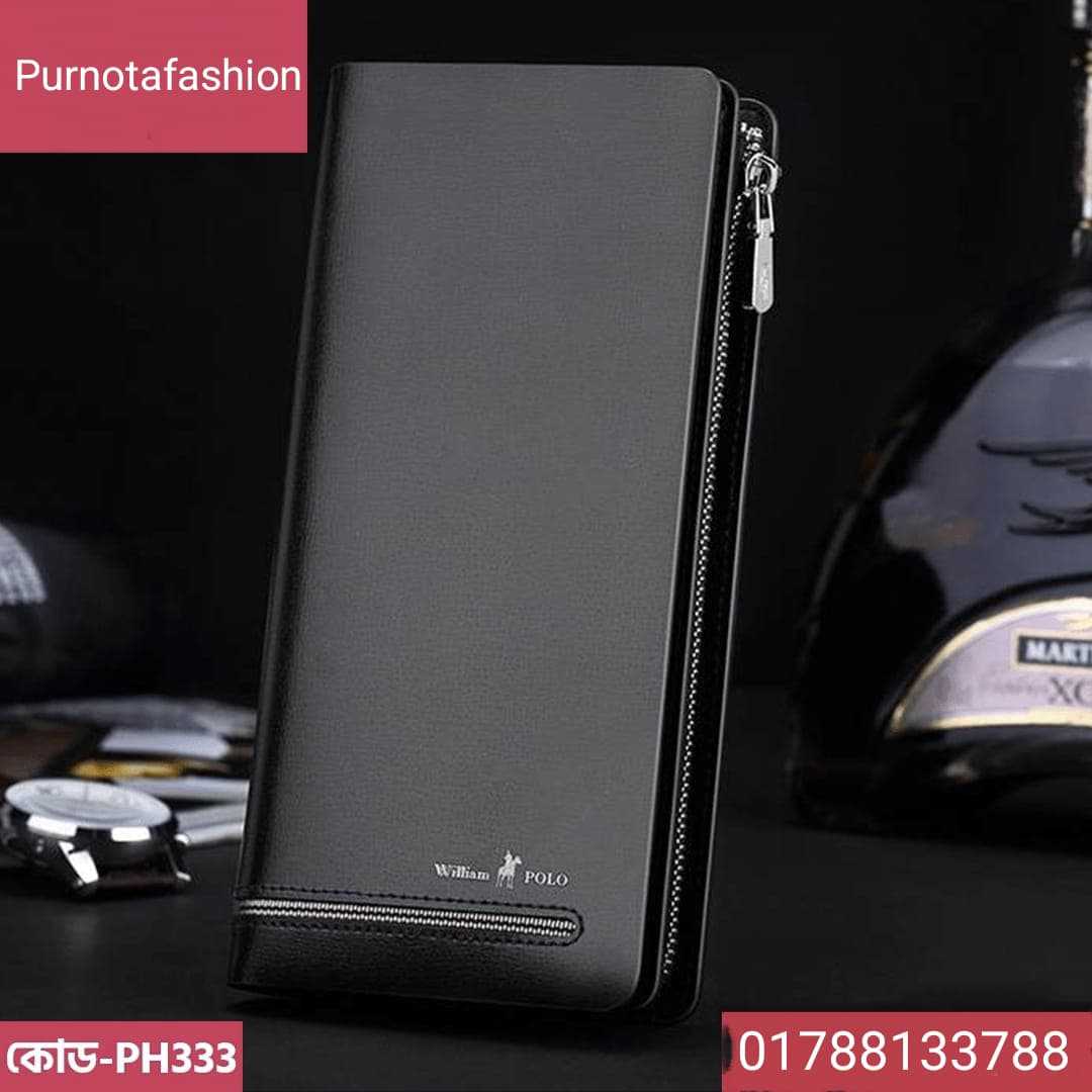 PH333-Black-,FAFGO,ORIGIN,Luxury,RFID,long,Genuine,Leather,Card,Holder