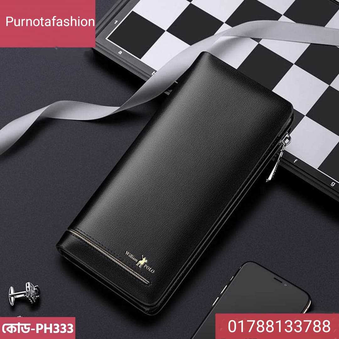 PH333-Black-,FAFGO,ORIGIN,Luxury,RFID,long,Genuine,Leather,Card,Holder