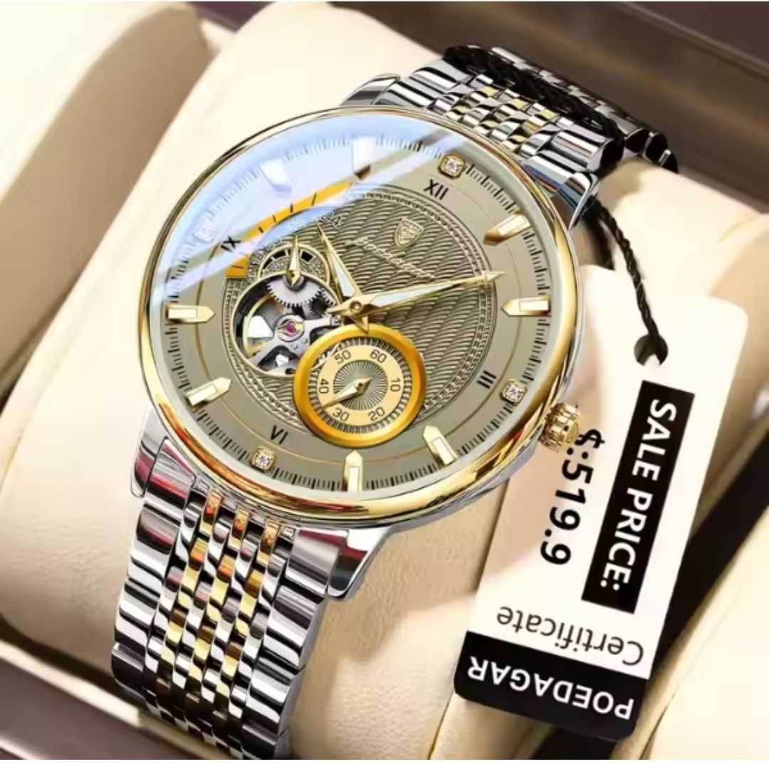 New,POEDAGAR,Watch,Mens,Hollow,Out,Mechanical,Watch