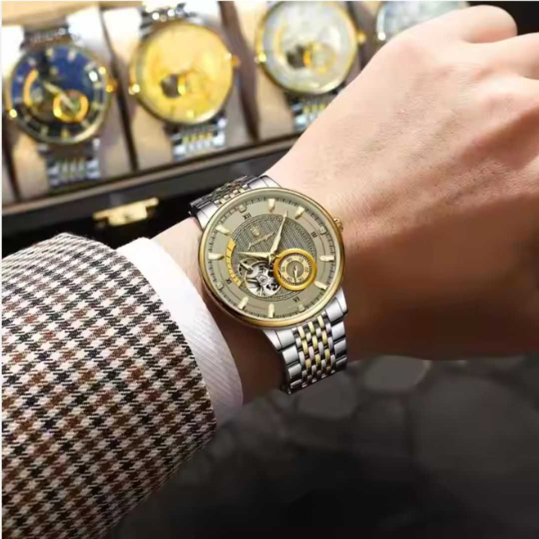 New,POEDAGAR,Watch,Mens,Hollow,Out,Mechanical,Watch