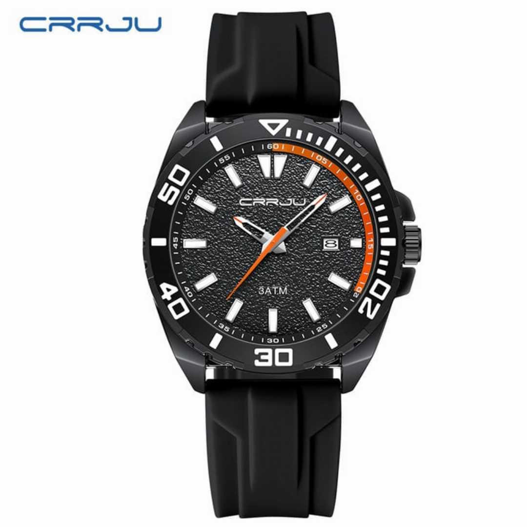 CRRJU,New,Arrival,5034,Fashion,Mens,Watches,Top,Brand,Silicone,Strap,Quartz,Watch,for,Men,Waterproof,Sport,Relogio,Masculino
